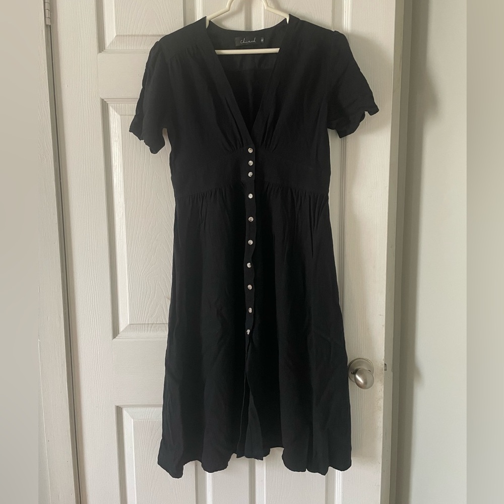 ChicWish 100% cotton button up midi dress
